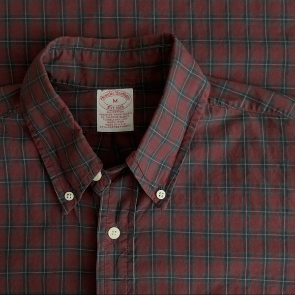 BROOKS BROTHERS Mens Button Down Shirt Plaid M - Picture 7 of 7